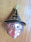 Halloween Witchs Head W Kind Look Ornament Old World
