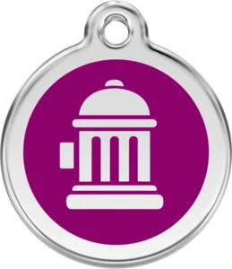 Red Dingo Fire Hydrant Purple Tag - Lifetime Guarantee - Cat, Dog, Pet ID Tag En - Picture 1 of 5
