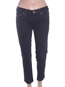 Lee Lynn Jeans Donna Neri W28 Slim Fit Vita Bassa Stretch Pantaloni Aderenti - Picture 1 of 10