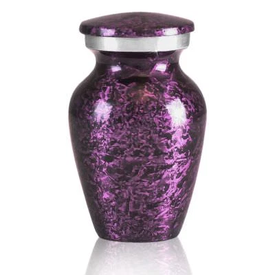 Small/Keepsake 4 Cubic Inches Purple Brass Funeral Cremation Urn for Ashes