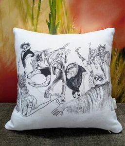 Pixels CATS Throw Pillow by Al Hirschfeld, 16X16" - Picture 1 of 12