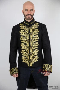Chaqueta de Colección Cuello Largo con Bordado Negro/Dorado STP7 - Imagen 1 de 5