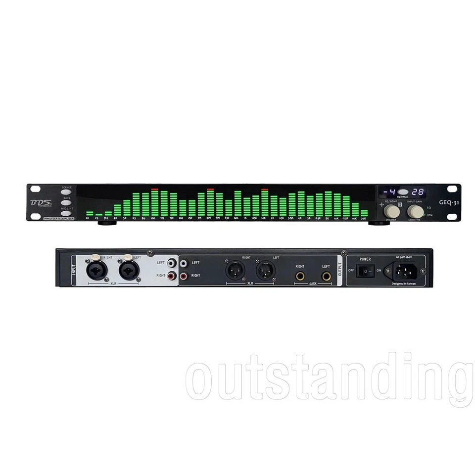 BDS GEQ-31 Green LEDs 31-Band 1U Audio Spectrum Analyzer Spectrum Display os67 - Image 1 of 1