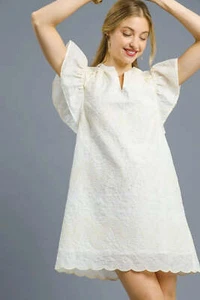 Umgee Minikleid mit gewelltem Saum bestickt - Bild 1 von 7