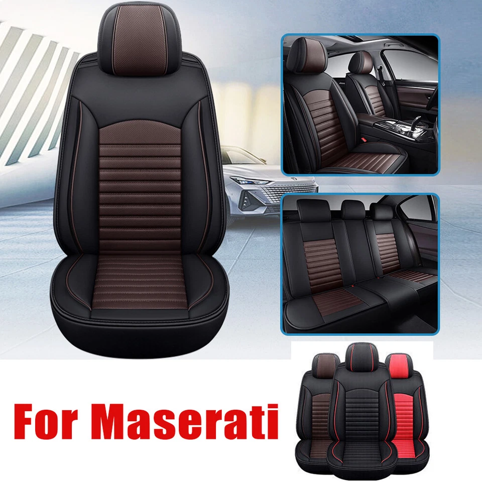 For Maserati Seat Covers 3D Leather Premium Full Set/Front Car Cushion Protector Foto 1 de 4