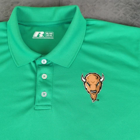 Marshall Thundering Herd Polo Shirt Russell Athletic Green Short Sleeve Men XL Cover