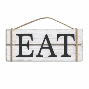 Essen Holz Wandbild Schild rustikal primitiv Bauernhaus Landhaus Küche 12"x6" O31 - Bild 1 von 4