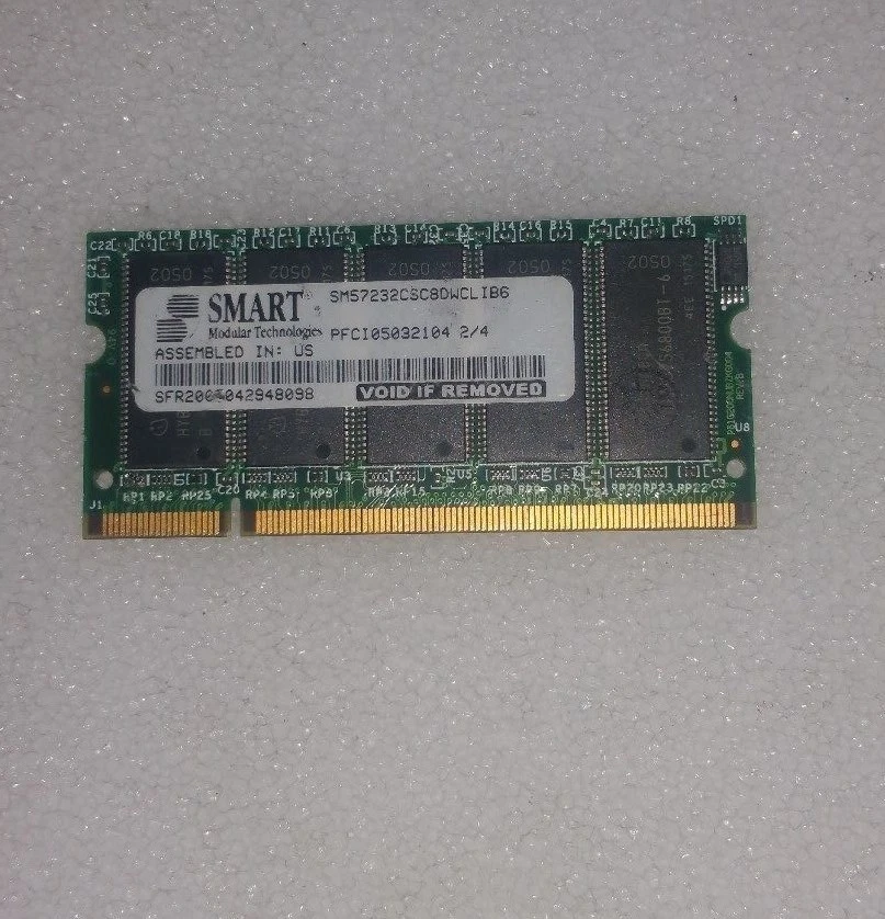  512MB 1RX8 DDR PC2700 333MHZ  CL2.5 64X8 9CHIPS 200PIN SODIMM ECC  - Image 1 of 1