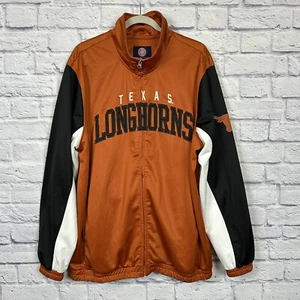 UT Texas Longhorns Track Jacket XL Full Zip GIII Carl Banks Spellout Spirit RARE - Picture 1 of 10