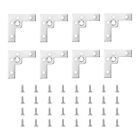 8pcs Vintage Flat Corners Brackets with Screw for Box Cupboard Furniture Silver