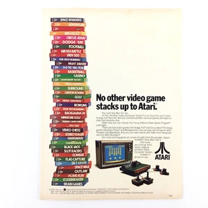 ATARI 1980 VINTAGE PRINT AD Video Computer System Games Stacked Space Invaders - Bild 1 von 1
