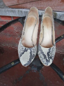 Pascal Morabito Damen Pumps Stiletto Schuhe Reptil Schwarz Creme Leder Gr. 41 - Bild 1 von 5