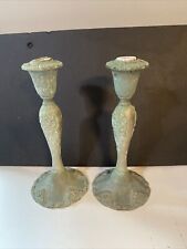 Godinger Vintage Pair of Silver Plate 8.5'' Candle Stick Holders Baroque / Grape