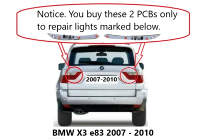 BMW X3 e83 2007-2010 INNER Tail Light Repair Chip Boards fits 7162213 & 716221 - Image 1 of 4