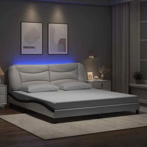 Bettgestell mit LED | Kunstleder | Doppelbett | Bettrahmen | Liegefläche 180x200 - Bild 1 von 17