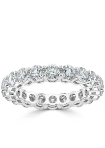 5.00ct D/VVS Lab Grown Round Diamond Claw Set Full Eternity Ring, Platinum - Picture 1 of 5