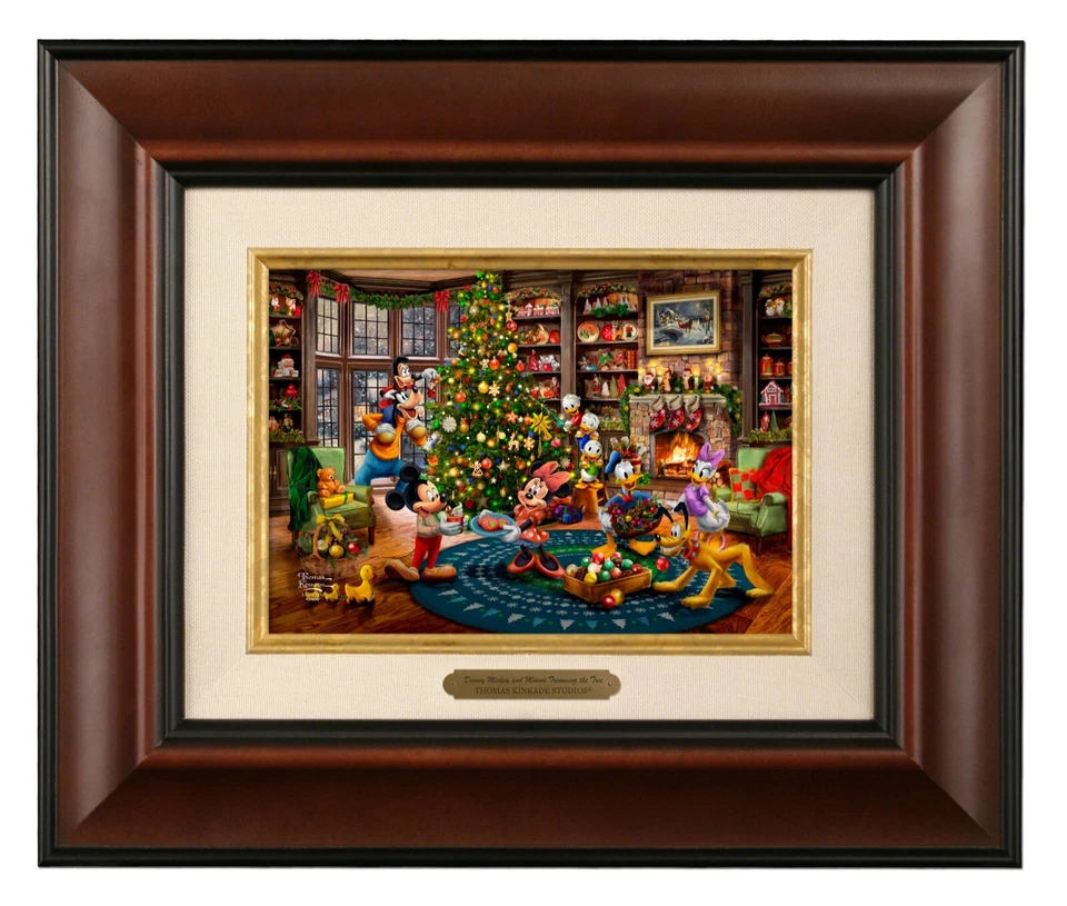 Thomas Kinkade Studios Mickey y recortar el árbol 5 x 7 pinceladas enmarcadas Foto 1 de 1