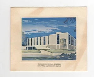 Note Card 1965 New Memorial General Hospital Golden Clinic Elkins West Virginia - Picture 1 of 4