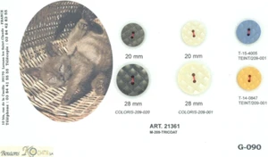 Tarjeta de botón de muestra de vendedor de colección Botones de Francia cocina gato gatito a cuadros - Imagen 1 de 5