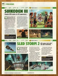 2001 Suikoden III 3 / Sled Storm 2 PS2 PREVIEW Print Ad/Poster Original Game Art - Picture 1 of 3