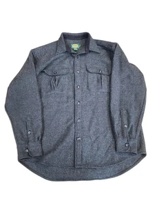 Vintage Cabelas Jacket Mens Size Large Grey 100% Wool Outdoor Gear Button-Up 90s - Picture 1 of 7