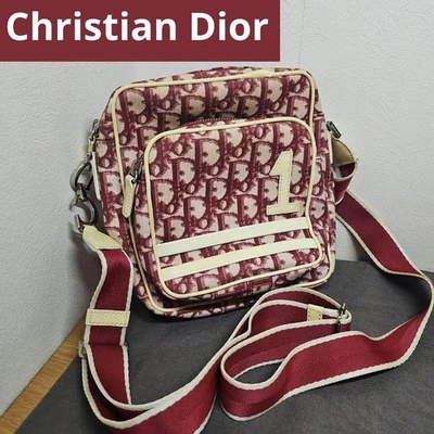 Bolso de Hombro Christian Dior Trotter No.1 Rojo Burdeos PVC Cuero Bandolera Foto 1 de 4