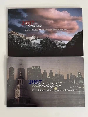 2007 US Mint Uncirculated Coin Set Denver & Philadelphia Mints - Image 1 of 4