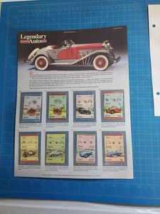 Legendary Autos Stamp Sheet- All Stamps Included - Picture 1 of 2