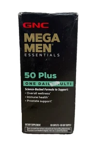 GNC Mega Men Essentials 50 Plus One Daily Multi (60 Day Supply) - 60 Caplets - Picture 1 of 3
