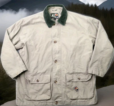 Abrigo Chaqueta De Colección Años 90 Starter Terreno Resistente Campo Granero Tareas Pana Borde Para Hombres L Foto 1 de 4
