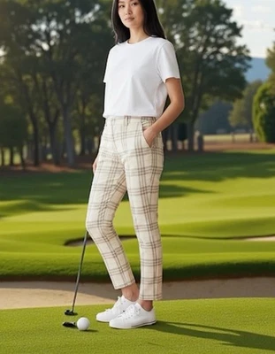 Pantalones de golf Peter Millar Dynamite Technical Plaid Performance para mujer 8 nuevos con etiquetas $149 Foto 1 de 4