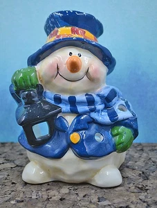 Candela vintage Yankee pupazzo di neve portacandele tealight - Foto 1 di 5