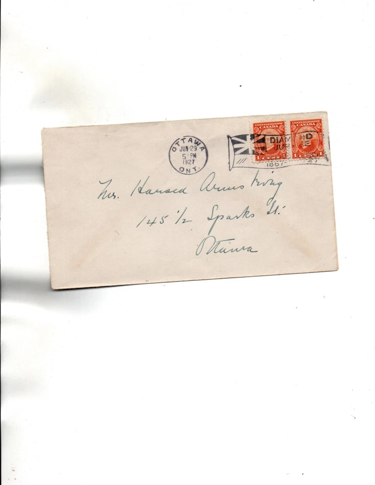 Sc#141 FDC Ottawa,ON Flag#43-4 June 29,1927 - Image 1 of 1