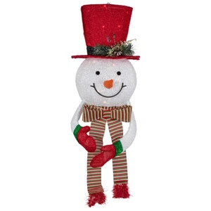 Northlight 21.5" Lighted Snowman with Red Top Hat Christmas Tree Topper - Picture 1 of 6