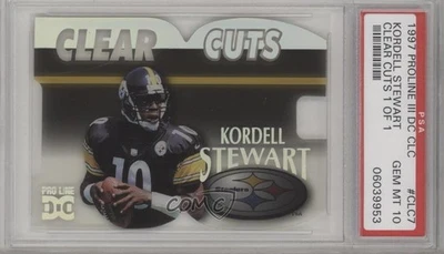1998 Pro Line DC III Clear Cuts 1 of 1/1 Kordell Stewart #CLC7 PSA 10 GEM MT 5ov - Image 1 of 3