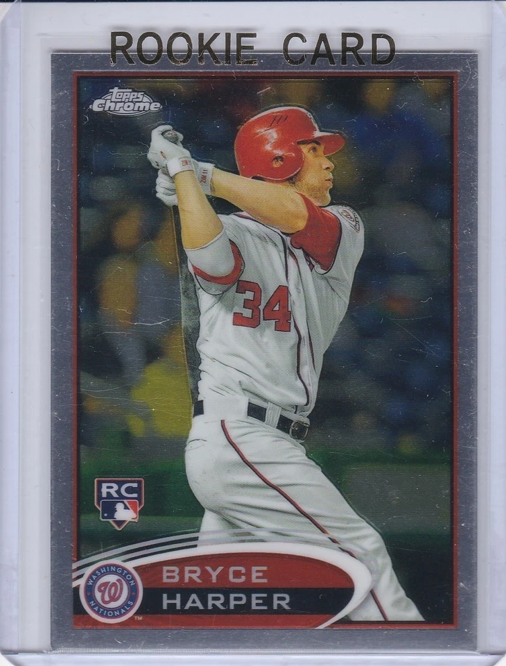 Tarjeta de novato Bryce Harper 2012 Topps cromada #196 BÉISBOL $$ RC Filis Nacionales Foto 1 de 2