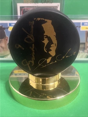 Gordie Howe Signed 65th Birthday Celebration Hockey Puck 1993 JSA COA Red Wings - Image 1 of 2