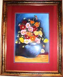 Australian Respected Artist Brenda Roberton pastel titled 'Flowers' - Picture 1 of 3
