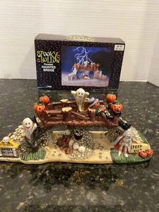 Spooky Hollow Haunted Bridge Halloween Porcelain Decor Accessory 1999 Village - Picture 1 of 7