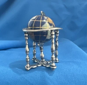 Vintage Miniature Globe 800 Silver W/Enamel 18.5 Grams - Picture 1 of 5