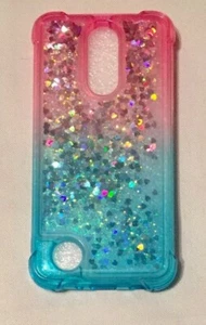 LG K8 Glitter Cell Phone Case, Pink & Blue, NEW - Picture 1 of 4