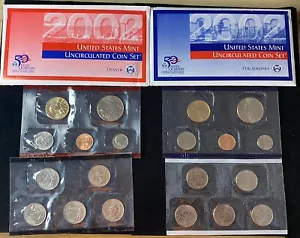 US Mint 2002 Uncirculated Coin Set Denver & Philadelphia OGP & COA Free Shipping - Picture 1 of 5