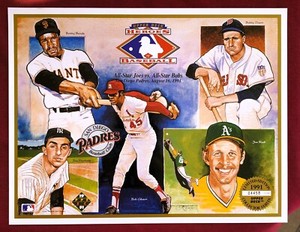 UPPER DEC HEROES OF BASEBALL LTD ED PROMO SHEET JOES VS BOBS 1991 GIBSON DOERR