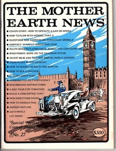 1974 Mother Earth News Magazine #27 Operate a Car on WoodPlow With Horses (j1000 - Picture 1 of 2