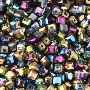 50 Stck. Quadratisches Glas Lose Perlen 6 mm Österreichischer Kristall Zwischenring Perle Schmuckherstellung - Bild 1 von 13