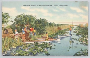 Postcard Seminole Indians Florida - Picture 1 of 2