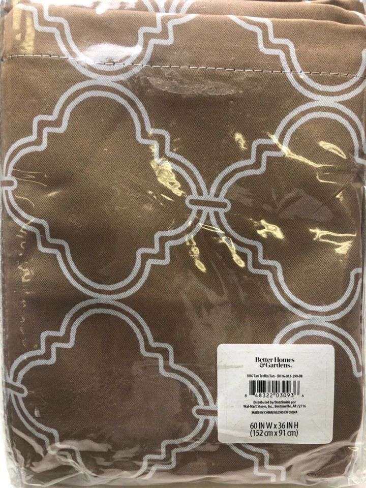 Juego de 2 niveles de panel cortina enrejado blanco tostado Better Homes & Gardens 60x36 Foto 1 de 1