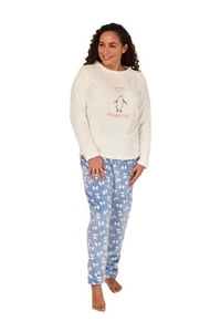 Ladies Womens Super Soft Warm Fleece Pyjama Loungewear PJs - Picture 1 of 15