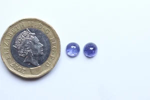 Tanzanite Gemstone Natural Tanzanite Smooth Polished Cabochon Round Pair 5.5MM - Picture 1 of 7