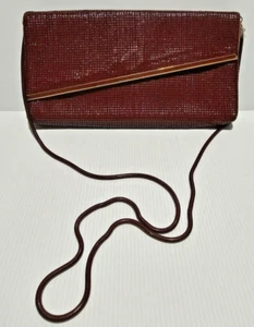 Vintage Glomesh Bag Burgundy + Card Holder Beautiful Condition 1960s/70s? - Picture 1 of 24